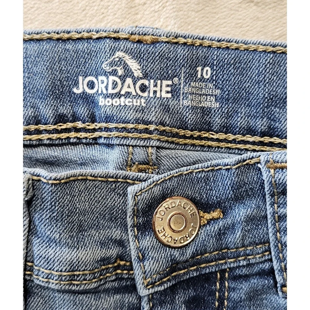 Jordache Girls Size 10 Bootcut Jeans Light Wash Stretch Denim‎ Adjustable Waist